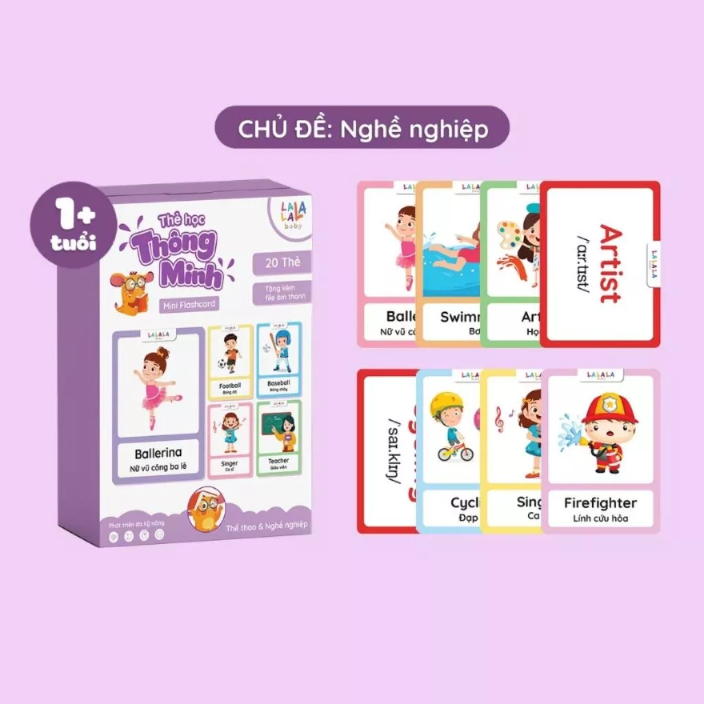 Bộ thẻ học thông minh Flashcard Mini song ngữ Anh-Việt